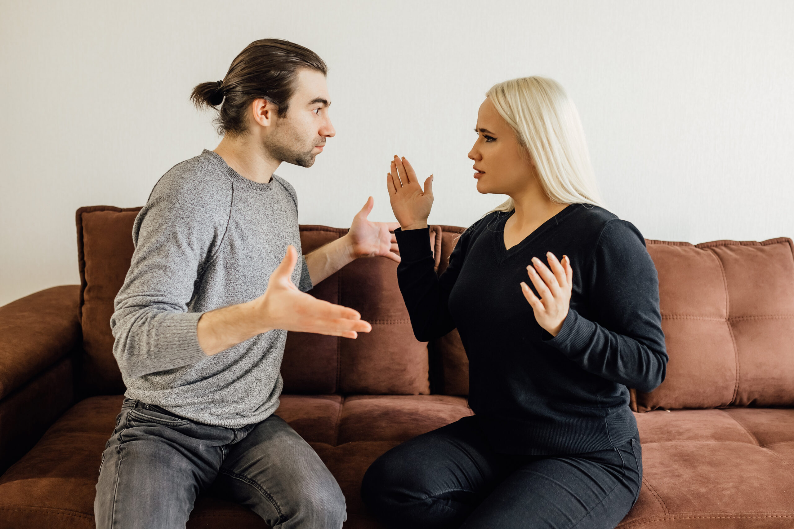 Angry,Man,Shouted,At,His,Wife,,Who,Covered,Her,Ears